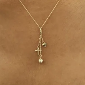 Gold Heart Cross Ball